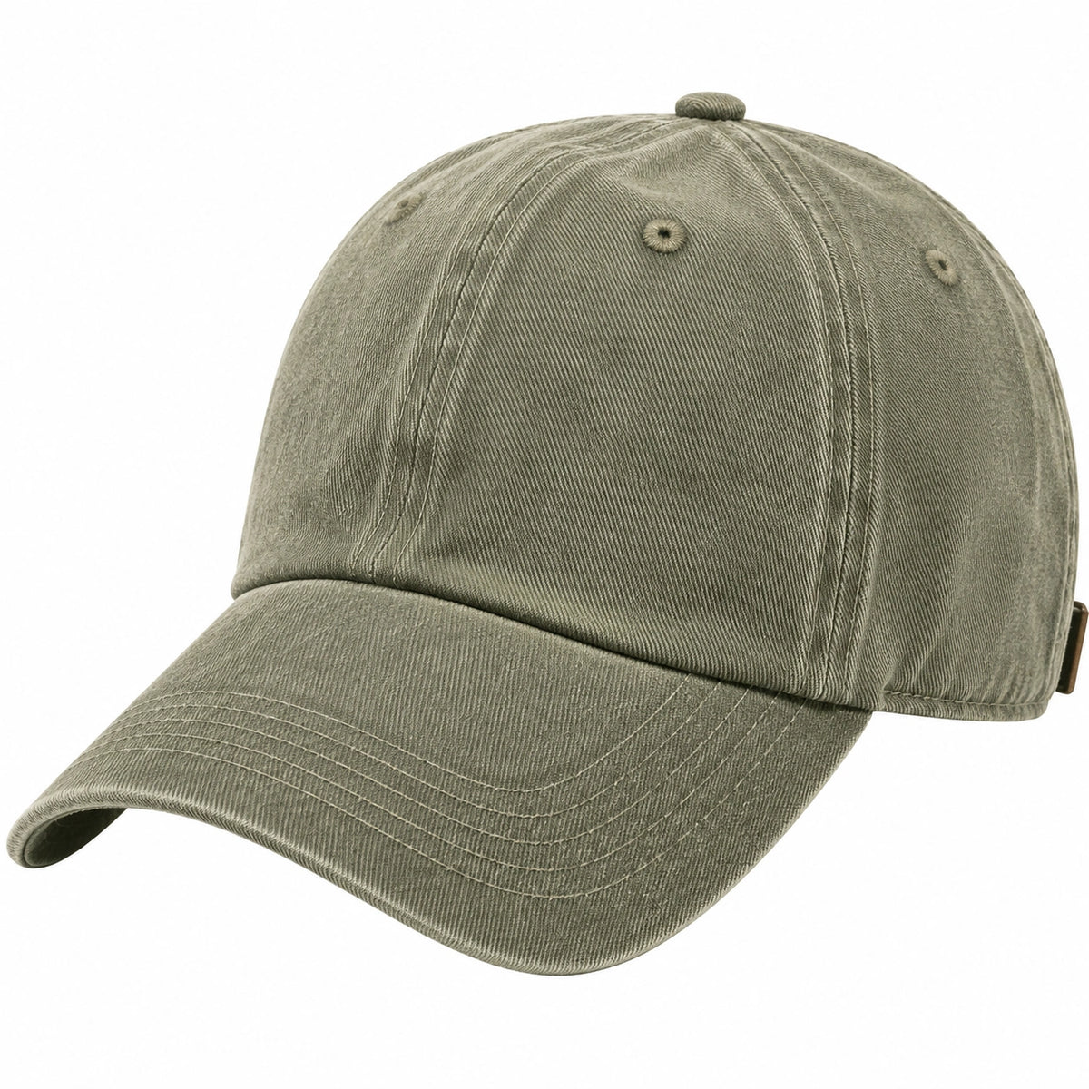 Cappellino da baseball taglia unica in cotone verde oliva - visiera curva stile casual