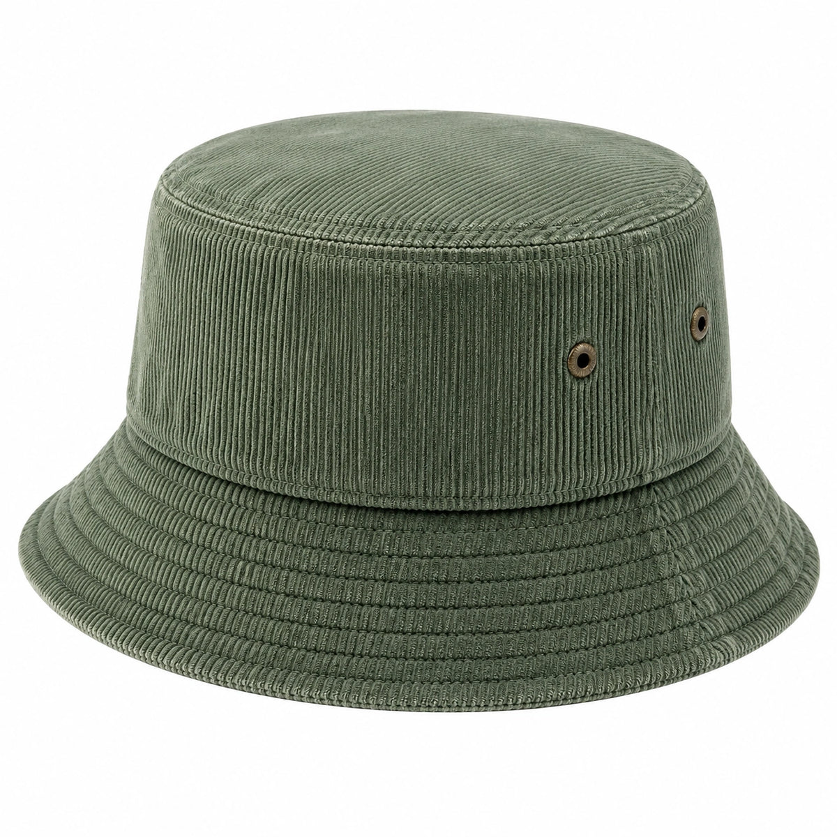 Cappello pescatore taglia unica in tessuto a coste verde - stile casual