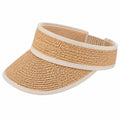 Visiera parasole taglia unica in fibra intrecciata beige stile estivo regolabile