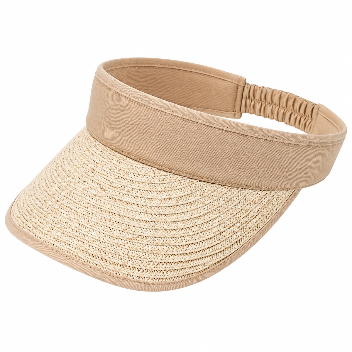 Visiera donna taglia unica in paglia beige con fascia elastica - protezione solare